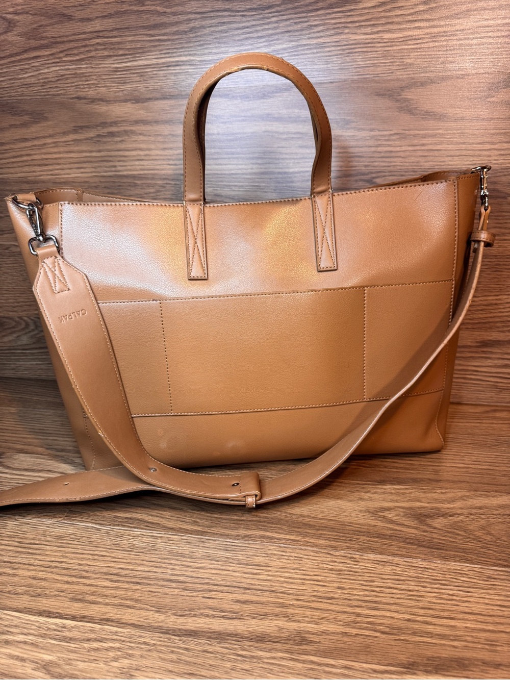 Calpak Haven 16" Laptop Tote Bag in Toffee with Insert and Strap 